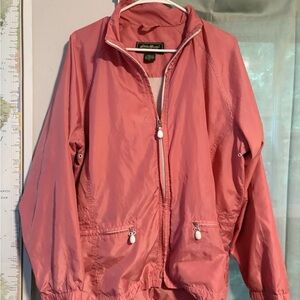Vintage Eddie Bauer Women’s Jacket XL Coral Pink Mesh Lined Zip Up